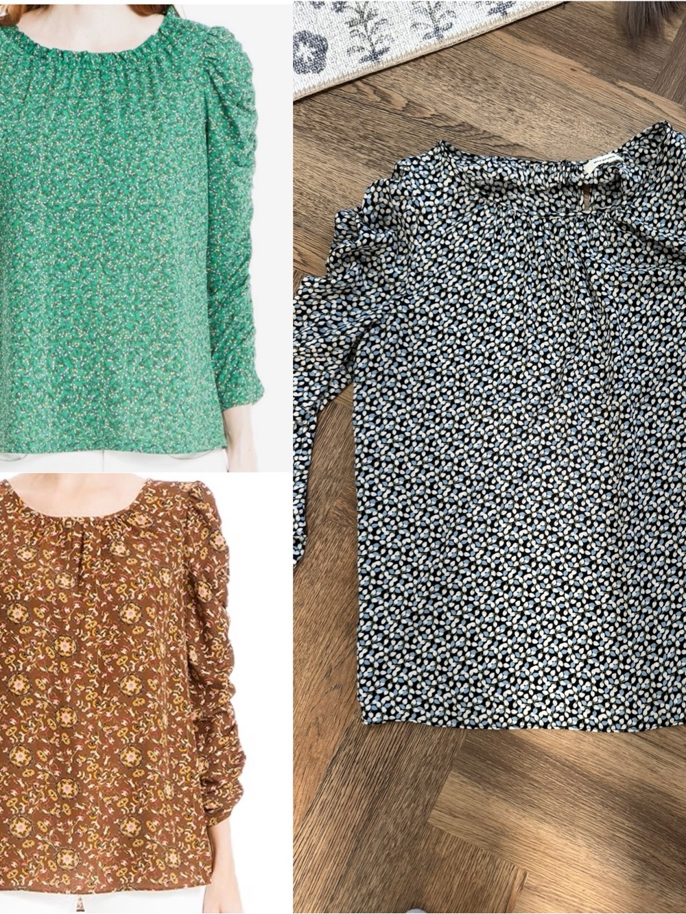 Max Studio Ruched 3/4 Sleeve Blouse